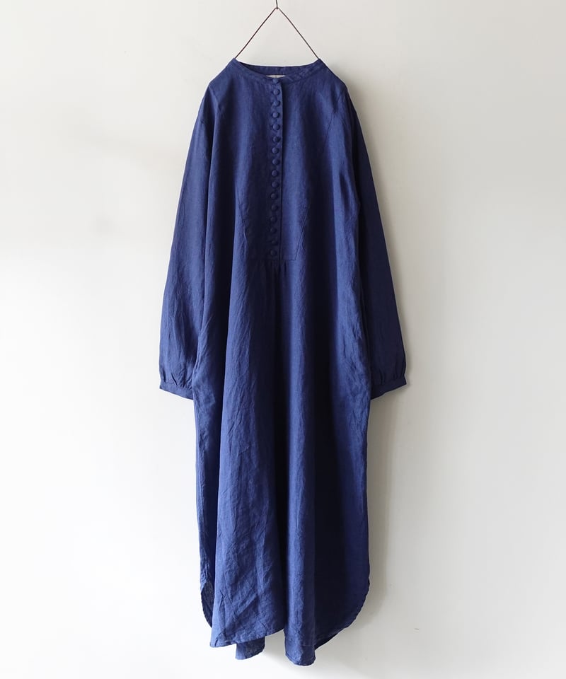 ichi Antiquites❣️【新品】最新 インディゴリネンワンピース 凛とした大人の装い【 ICHI Antiquites 】深いインディゴカラーの