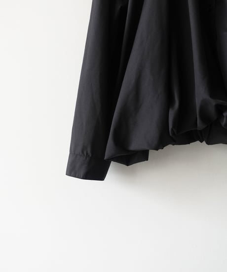 i c h i  250422 Cotton Balloon Shirt / D : BLACK