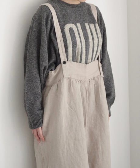 【 ONLINE LIMITED 】i c h i  250122  Linen Salopette / 2 COLORS