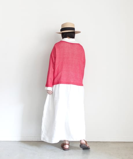 ichiAntiquités 1100960 Cotton Linen Wholegarment Knit Pullover / 3 COLORS