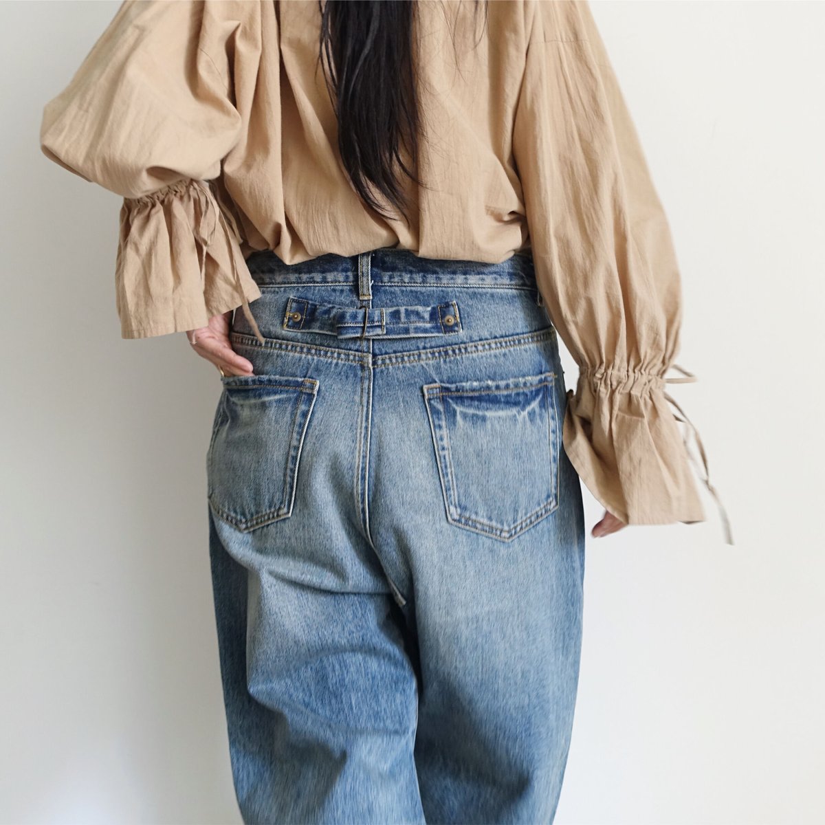 i c h i 201141 Denim Sarrouel Pants / A : LIGH