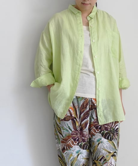 i c h i 251209 Relax Linen Shirt / 5 COLORS : ORANGE・GREEN