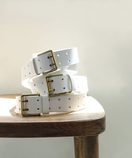 ichiAntiquités 500000 Leather Belt / C : WHITE