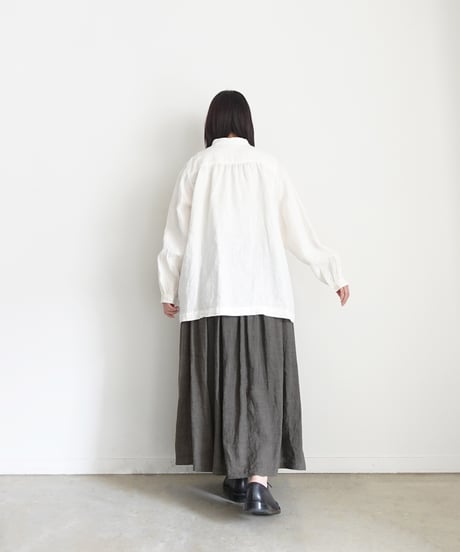 ichiAntiquités 1100929  Linen Frill Blouse / 3 COLORS
