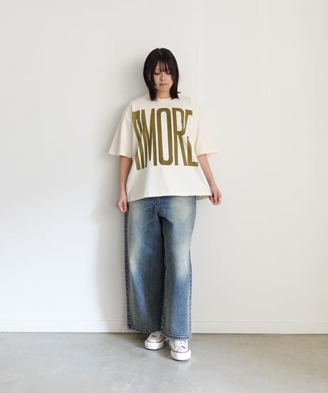 i c h i  251059  "AMORE / MIO!" Pigment Over T Shirt / 2 COLORS