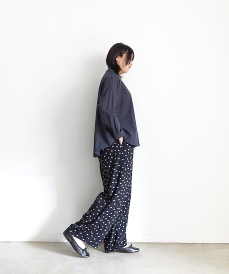 i c h i  250704 Band Collar Cotton Shirt / 2 COLORS
