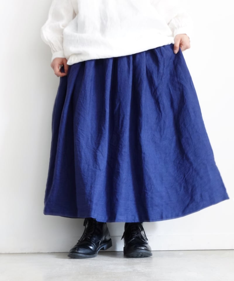 シャトルAntiquités noir Linen Gather Skir Antiquités noir Linen Gather Skirt - メルカリ