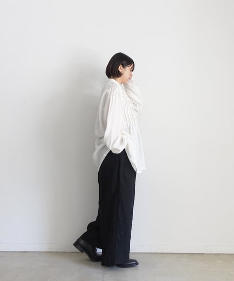 ichiAntiquités 801134  Vintage Linen Relax Pants / C : BLACK