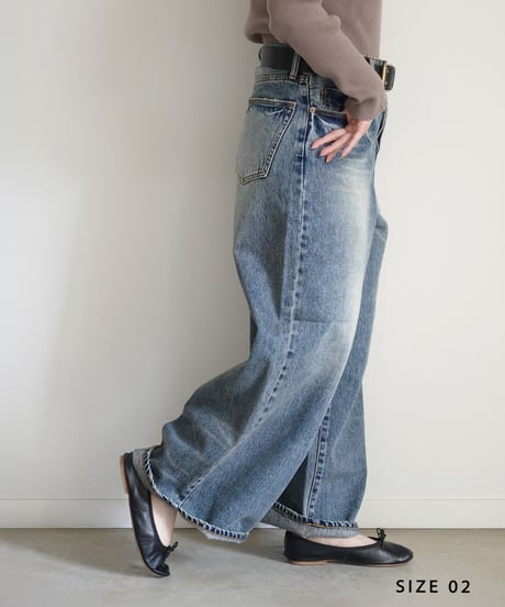 i c h i  230430  DENIM Wide Pants / A : LIGHT・2 size