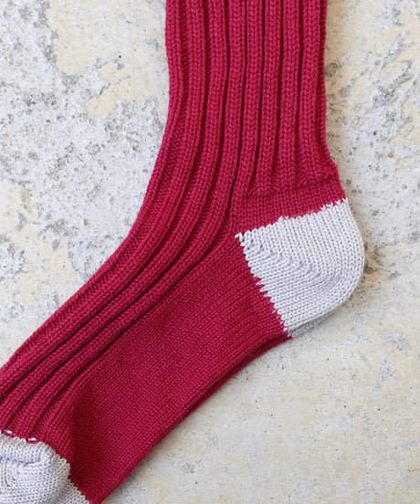 LOITER  L043  Organic Cotton Two Tone Socks / 6 COLORS