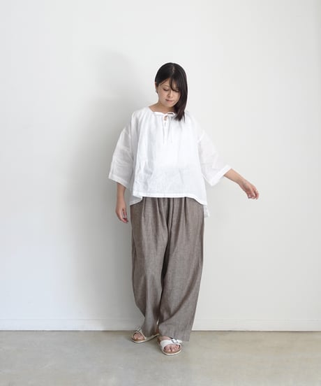 i c h i 251041 Linen Cotton Herringbone Relax Pants / 2 COLORS