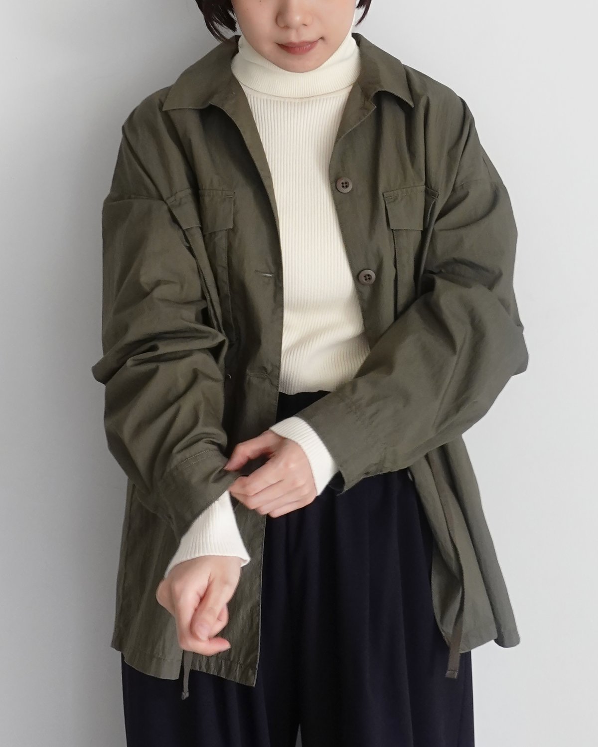 miyuri様 ⑫ナチュラル i c h i 250462 Cotton mix Rib Turtleneck / 3 C