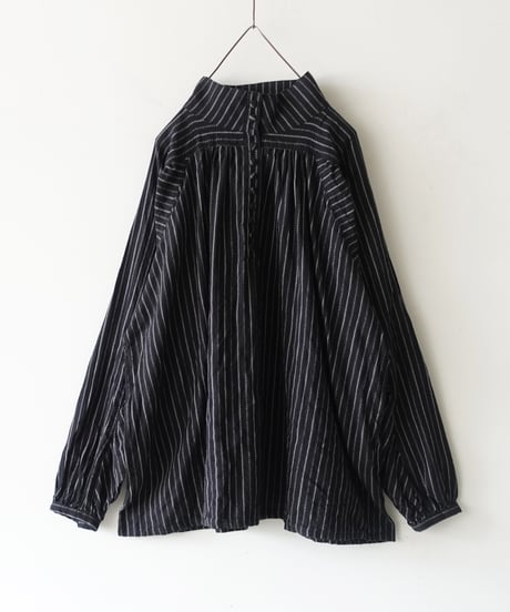 ichiAntiquités 1100609  Shirring Cotton Gather Blouse / 2 COLORS