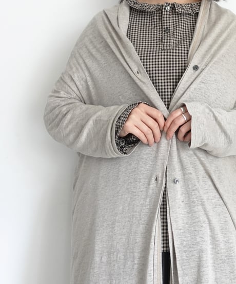 【 LIMITED COLLECTION 】Antiquités noir  801209 Linen Long Robe Cardigan / A : NATURAL
