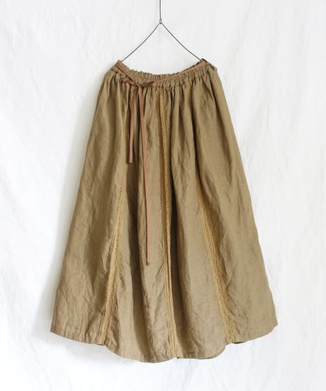 【 LIMITED COLLECTION 】Antiquités noir  800403  Linen Lace Skirt / 2 COLORS