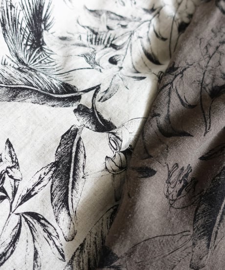 ichiAntiquités 1101123 Rayon Linen Botanical Print Shirt / 2 COLORS
