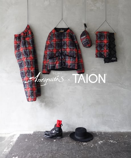 【 LIMITED COLLAB 】ichiAntiquités×TAION 1100366 Down Pants / BLACK TARTAN