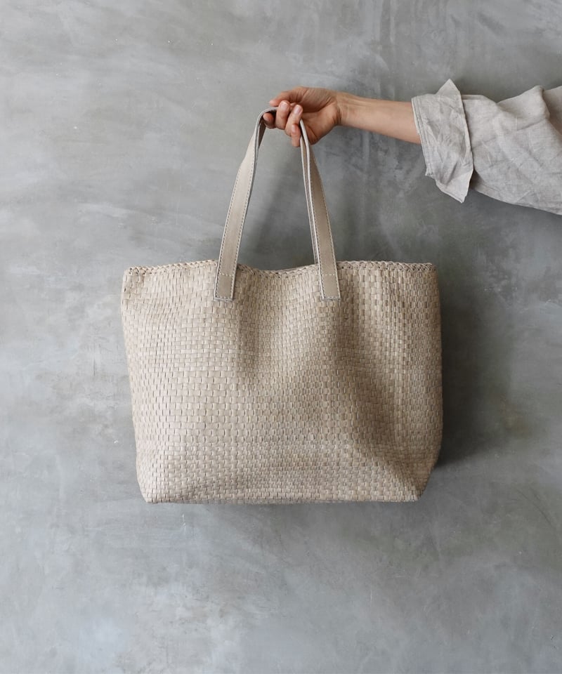 KYUCA KY0336 Soft Leather Mesh Big Tote / 2 C