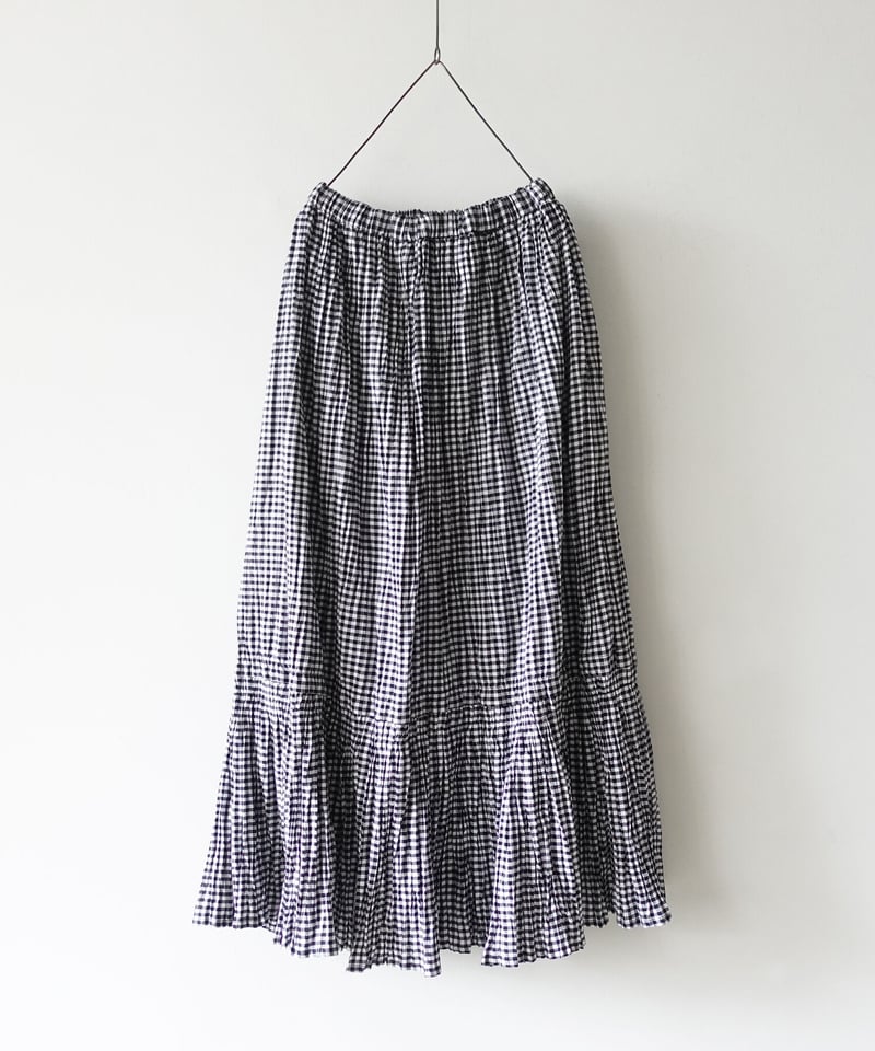 新品未使用タグ付き　ichi　コットンボイル クリンクルスカート　シワ加工 i c h i 221223 Cotton Voile Crinkle Skirt /