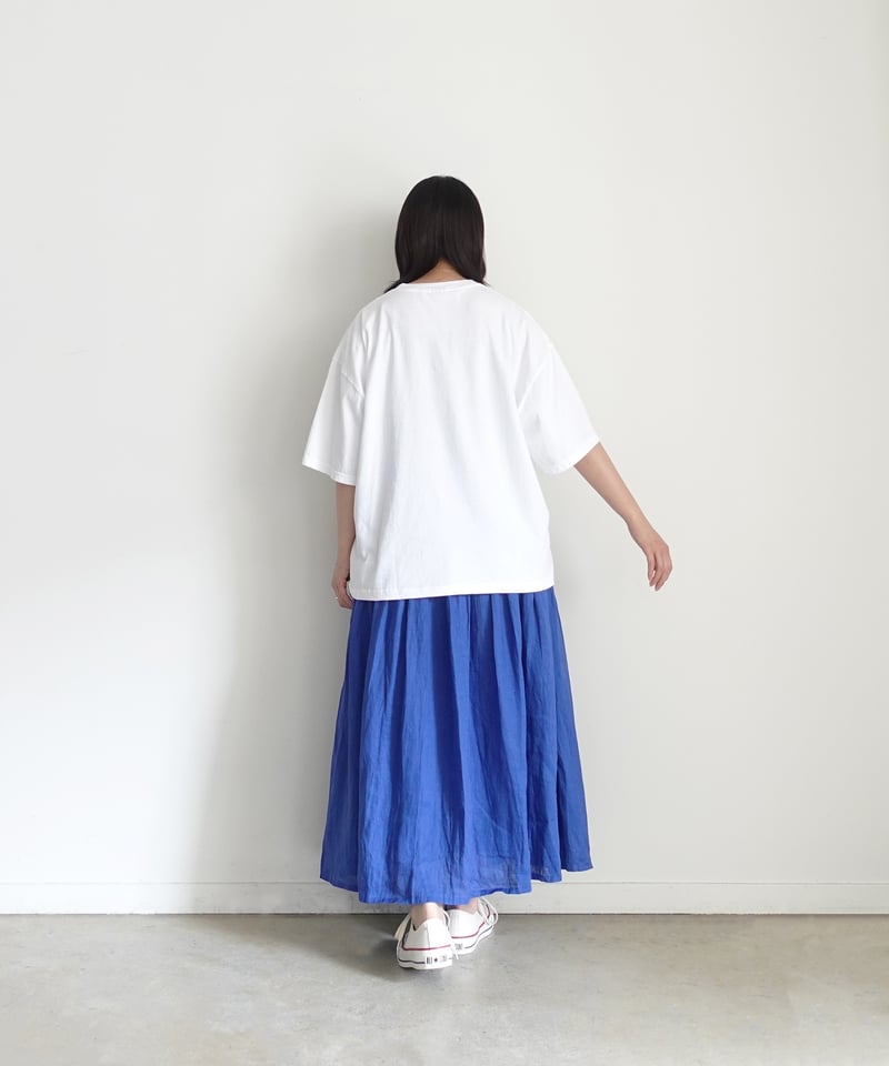 i c h i 251006 French Linen Gathered Skirt / D