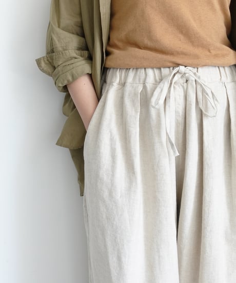 i c h i 251041 Linen Cotton Herringbone Relax Pants / 2 COLORS