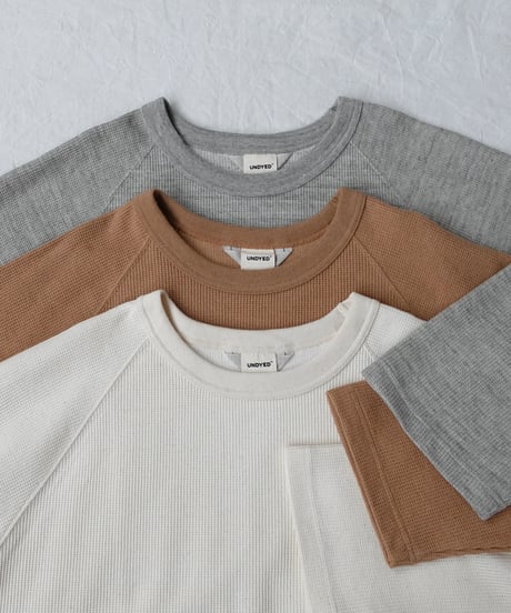 “UNDYED × Antiquités” 1000955 UNDYED Waffle Raglan Pullover / 3 COLORS