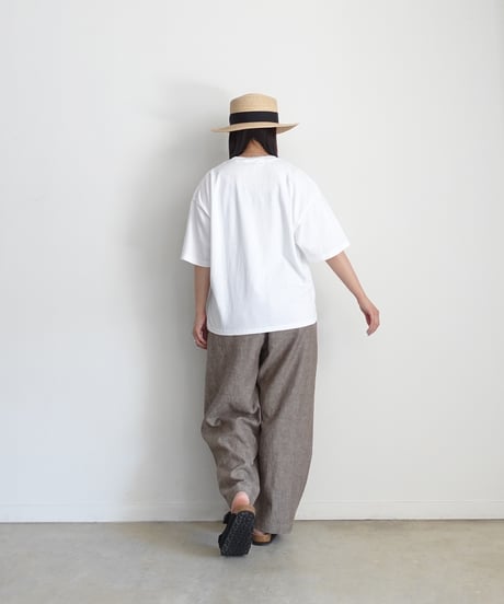 i c h i 251041 Linen Cotton Herringbone Relax Pants / 2 COLORS
