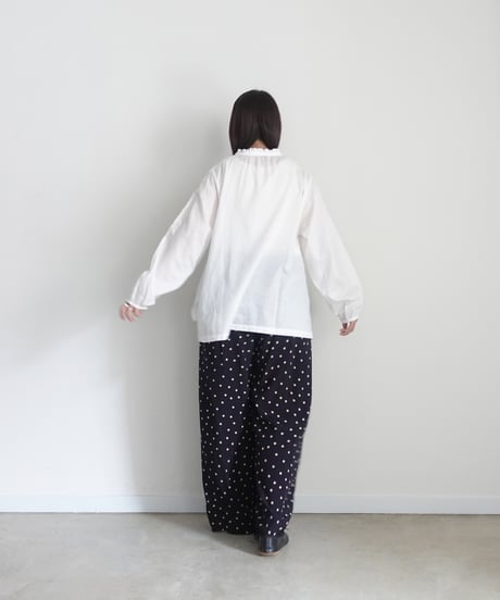 i c h i  251213  Denim Frill Shirt / 2 COLORS