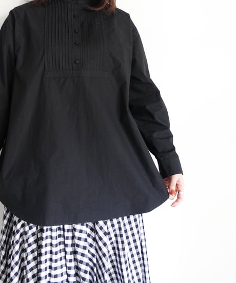 i c h i 250607 Pin Tuck Cotton Shirt / 3 COLORS