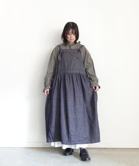 ichiAntiquités 1100934 Linen Cotton Denim Apron Dress / 2 COLORS