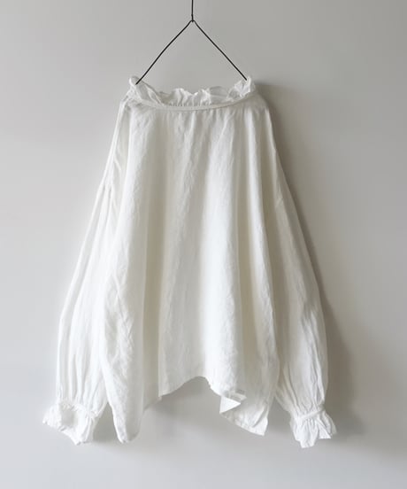 【 LIMITED COLLECTION 】Antiquités noir 801202  AZUMADAKI Linen Frill Blouse / 2 COLORS