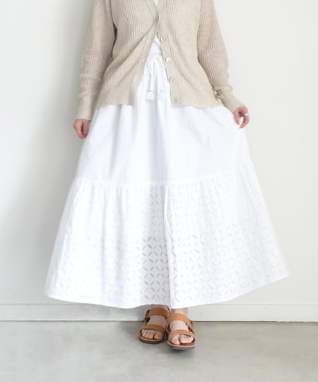 ichiAntiquités 1100939 INDIA Reverse Applique Cotton Skirt / 2 COLORS