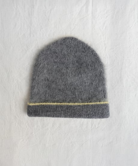 ichiAntiquités 1100358  Mohair mix Knit Beanie / D : GRAY × YELLOW