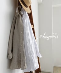 【 ONLINE LIMITED 】Antiquités 1000631 Linen Vacances Over Shirt / 2 COLORS