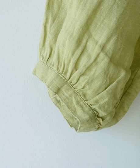 ichiAntiquités 1100913  French Linen Band Collar Tuck Shirt / 3 COLORS