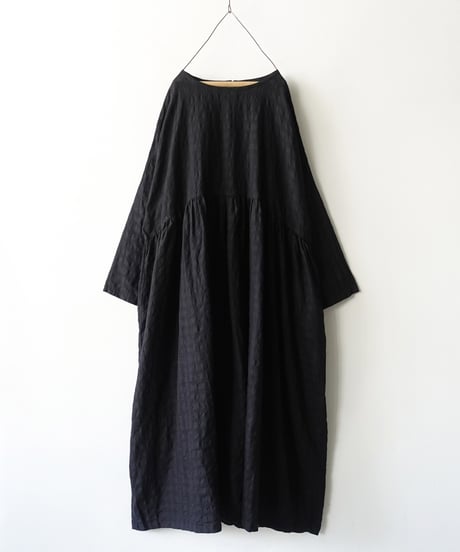 ichiAntiquités 1101109 Linen Cotton Gingham Check Dress / 2 COLORS