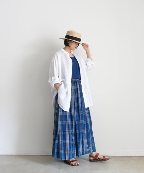 【 ONLINE LIMITED 】Antiquités 1000631 Linen Vacances Over Shirt / 2 COLORS
