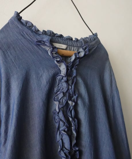 i c h i  251213  Denim Frill Shirt / 2 COLORS