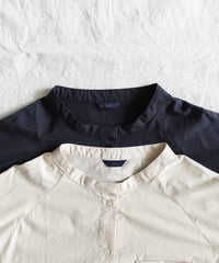 i c h i  250704 Band Collar Cotton Shirt / 2 COLORS