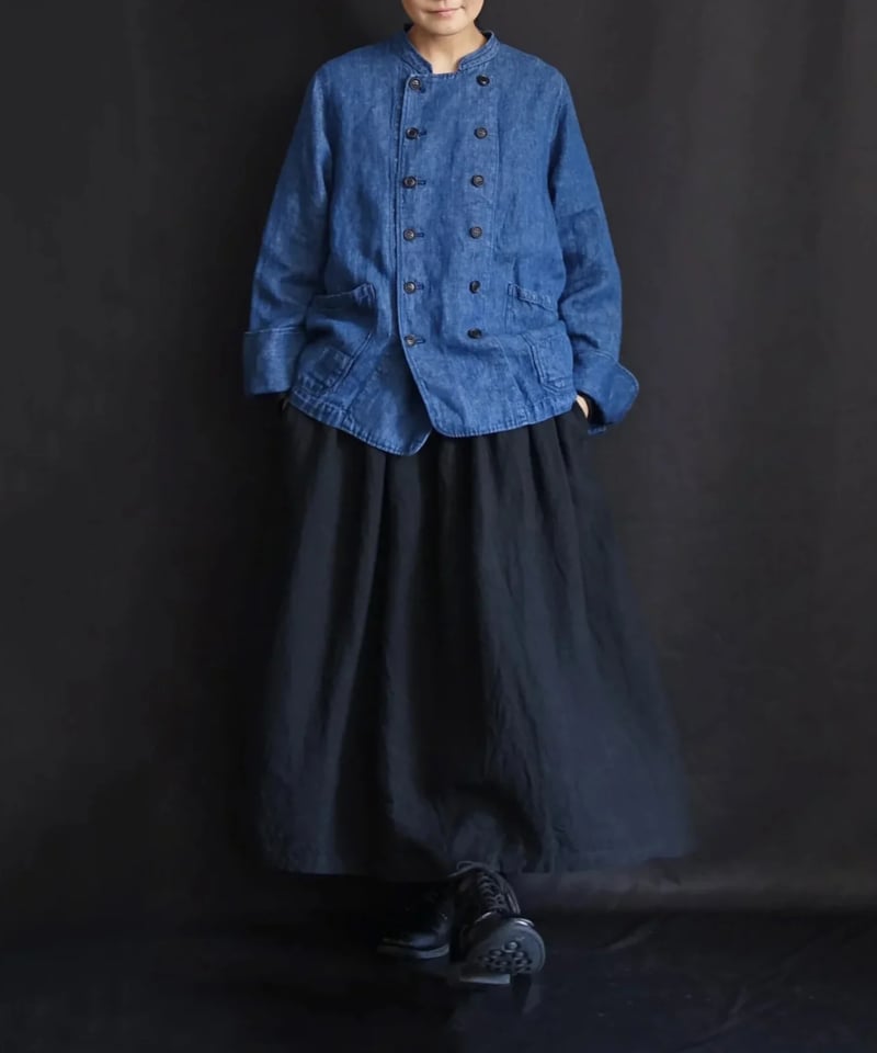 Antiquités noir Linen Gather Skirt LIMITED COLLECTION 】Antiquités noir 800406 L