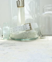 ichiAntiquités 500000 Leather Belt / C : WHITE