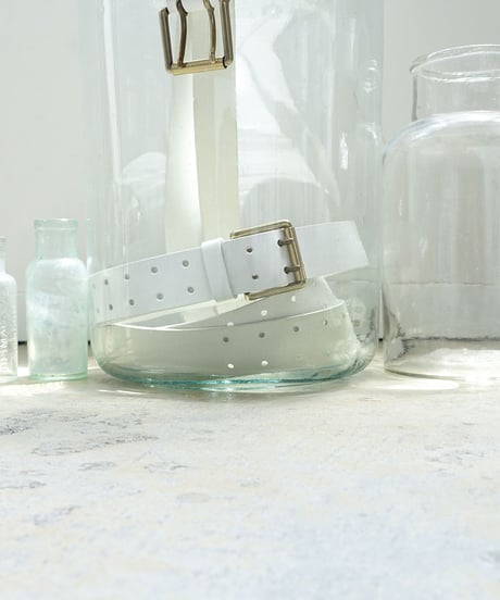 ichiAntiquités 500000 Leather Belt / C : WHITE