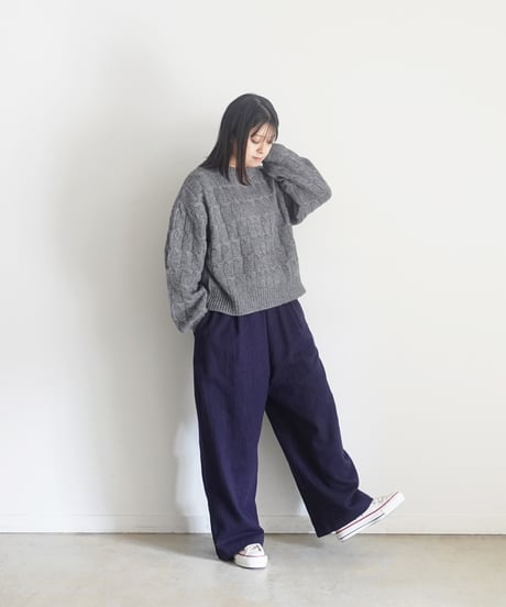 i c h i  250715 Pin Stripe Relax Pants / 2 COLORS