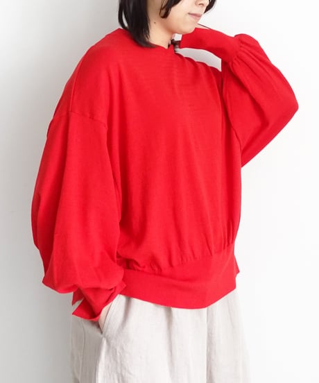 i c h i  251073 Slit Cuff Cotton Knit Pullover / 3 COLORS
