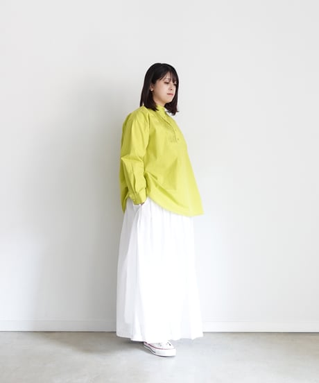 i c h i 250607 Pin Tuck Cotton Shirt / 3 COLORS