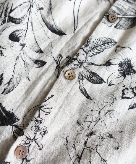 ichiAntiquités 1101123 Rayon Linen Botanical Print Shirt / 2 COLORS