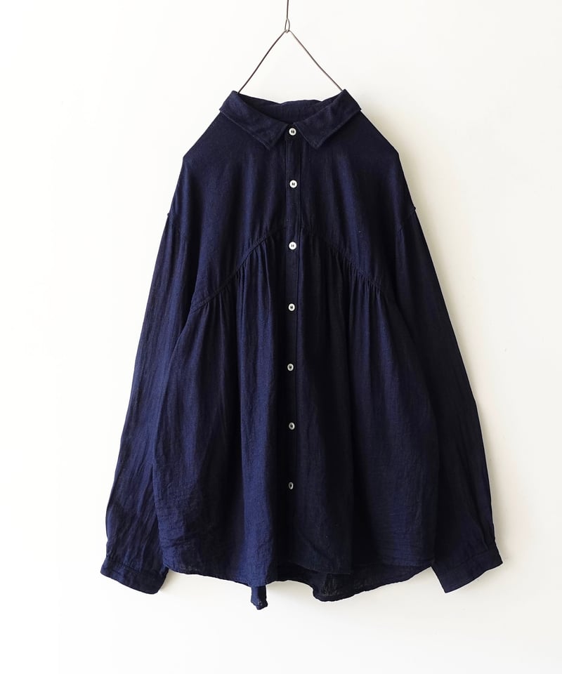 ichiAntiquités 1000901 Linen Cotton Yoke Gather