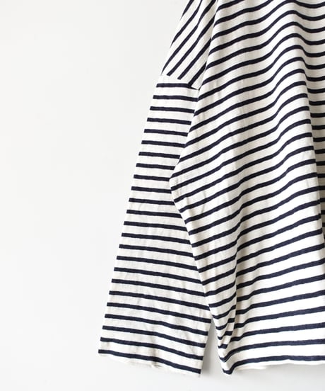 ichiAntiquités 1100643 Cotton Border Pullover / 2 COLORS
