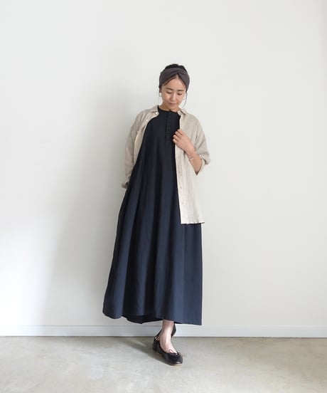 ichi Antiquités 1101105 Cotton Linen Atelier Dress / 2 COLORS