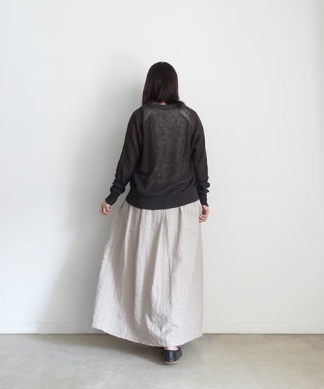 ichiAntiquités 1101110 Linen Cotton Gingham Check Skirt / 3 COLORS